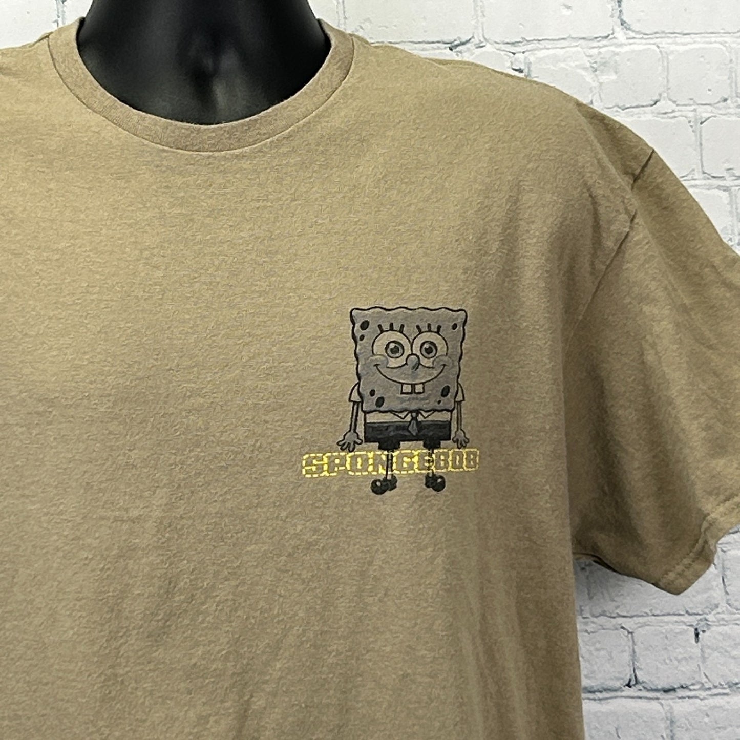 Spongebob Squarepants Bikini Bottom T Shirt Nickelodeon Cartoon Beige XL X-Large