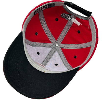 Gorra de béisbol con correa trasera de seis paneles de color rojo de Fox Sports de los Cincinnati Reds Mr Redlegs