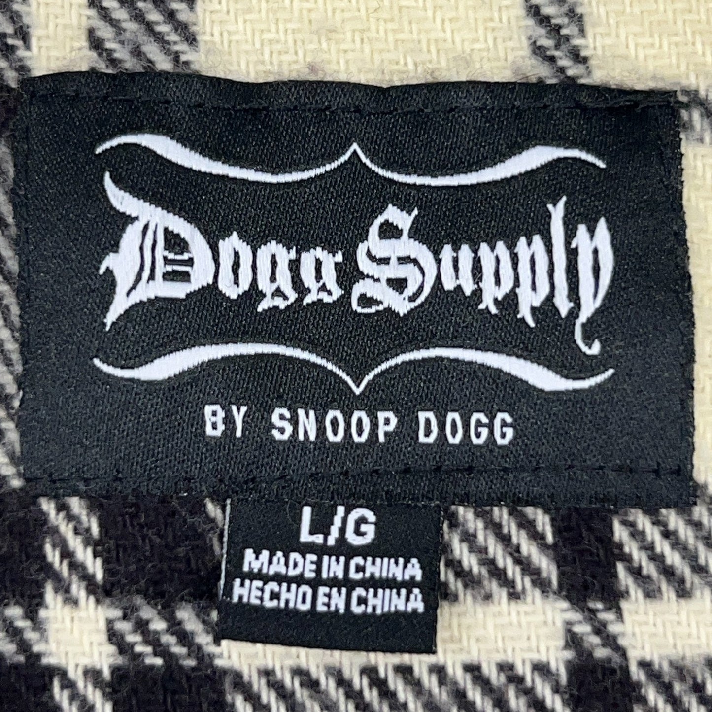 Dogg Supply by Snoop Dogg Flannel Button Front Shirt Rap Plaid Yellow L Large