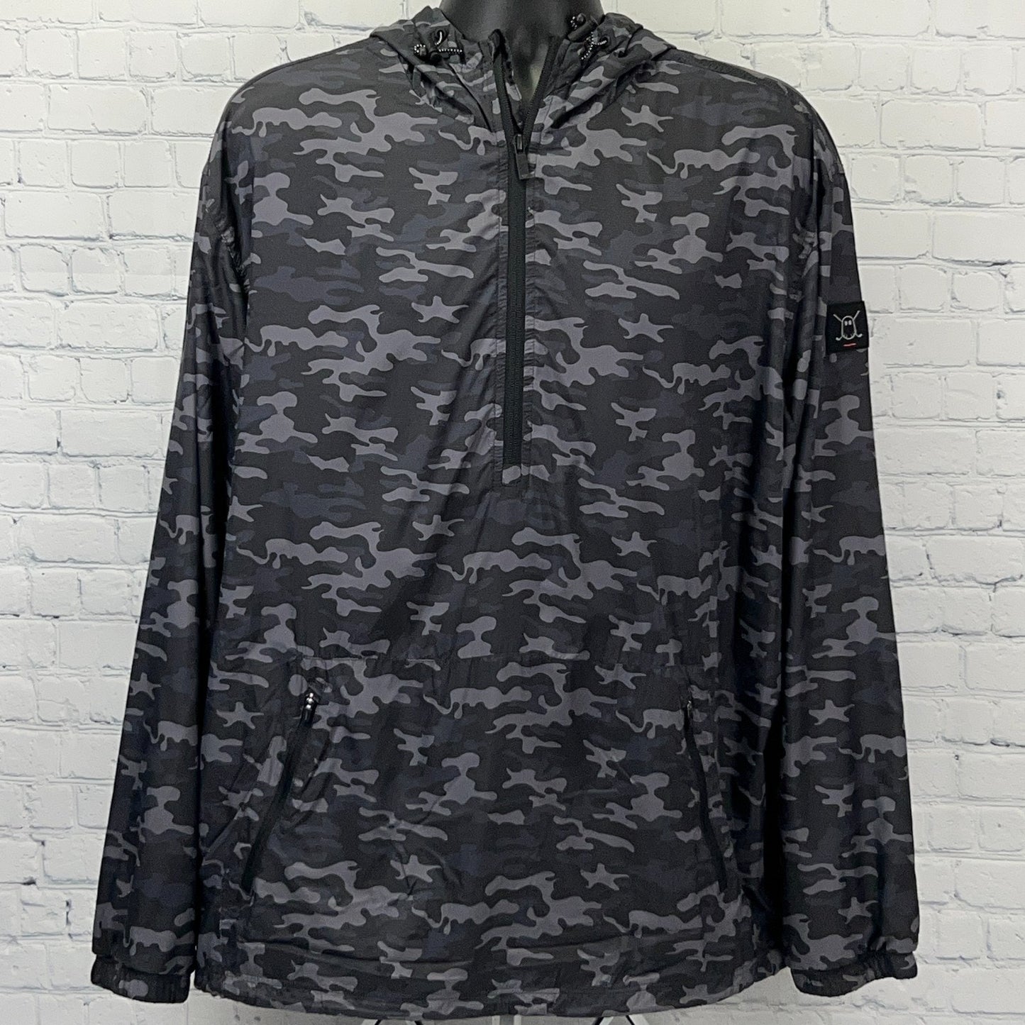 GHOSTGOLF Camouflage Windbreaker Hooded Jacket XXL 2XL Black Ghost Golf Golfer