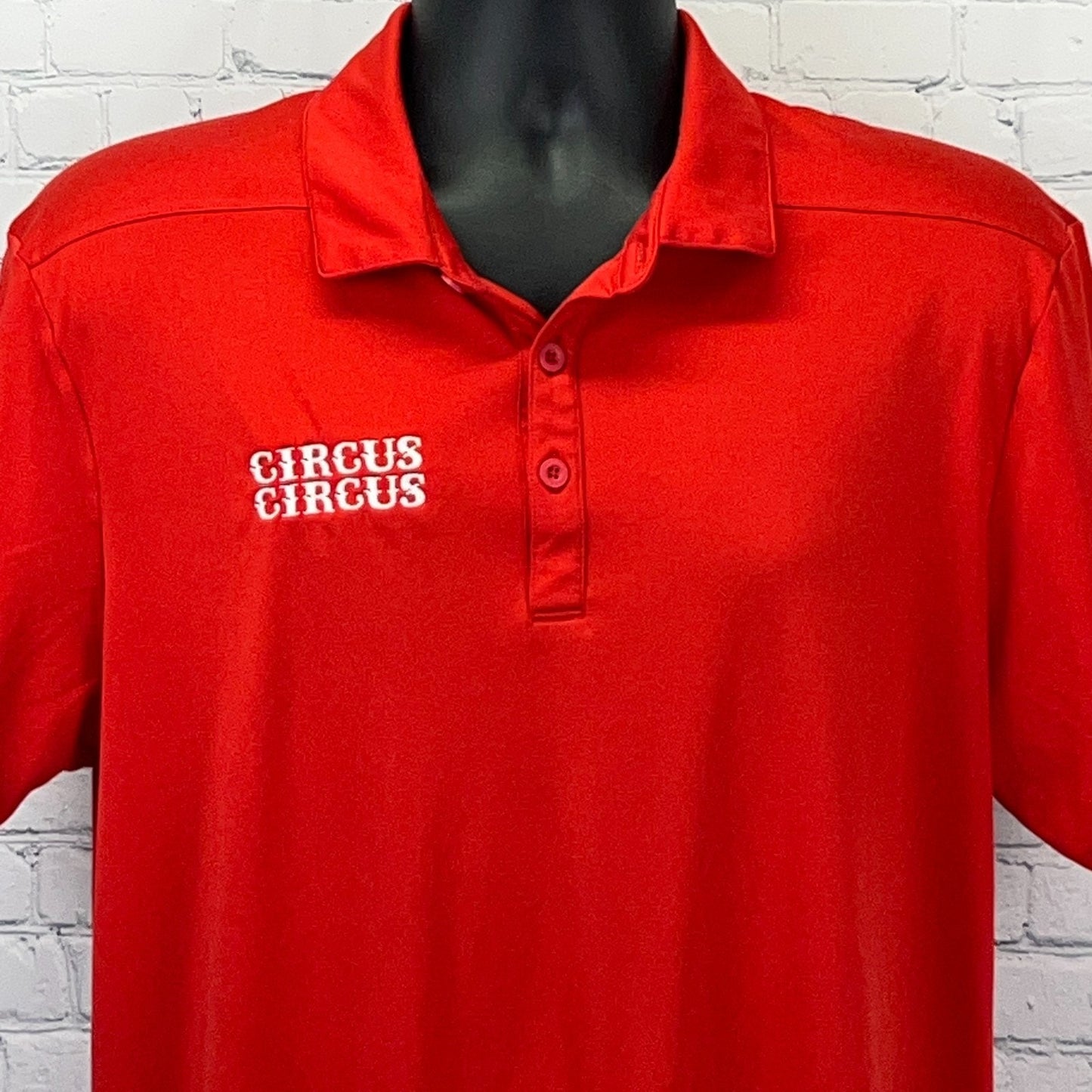 Circus Circus Casino Polo Shirt XL X-Large Red Las Vegas Short Sleeve UPF 50