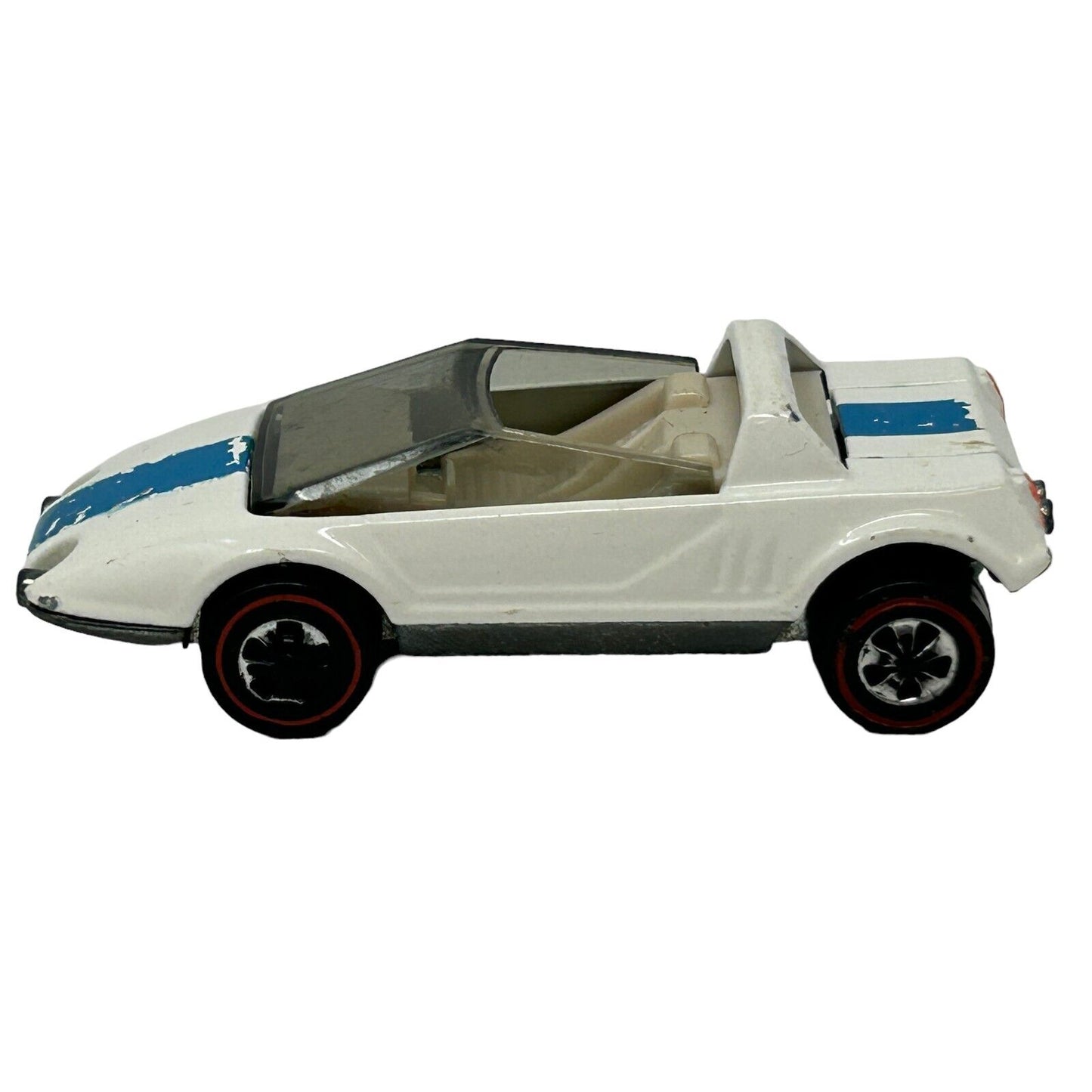 Coche de juguete Hot Wheels Jack Rabbit Special Redline fundido a presión con interior blanco, estilo vintage, años 70