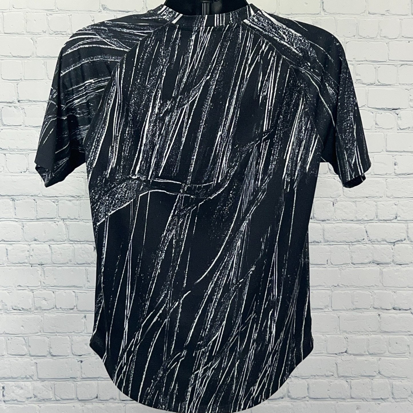 Sports Illustrated Abstract Raglan T Shirt M Medium Black Stretch Short Sleeve