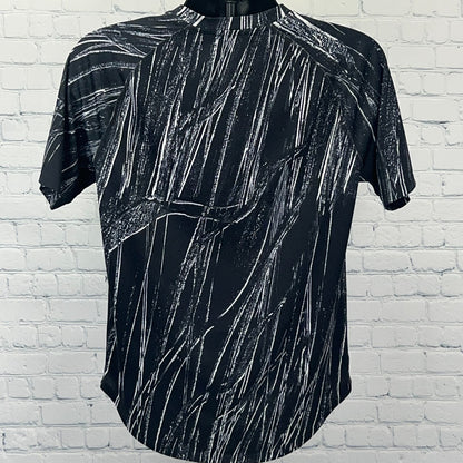 Sports Illustrated Abstract Raglan T Shirt M Medium Black Stretch Short Sleeve