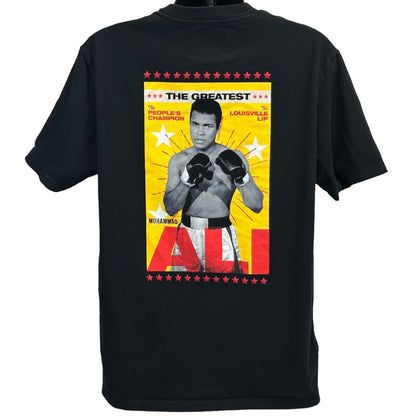 Camiseta de boxeo bordada extragrande de Muhammad Ali x Shoe Palace, color negro