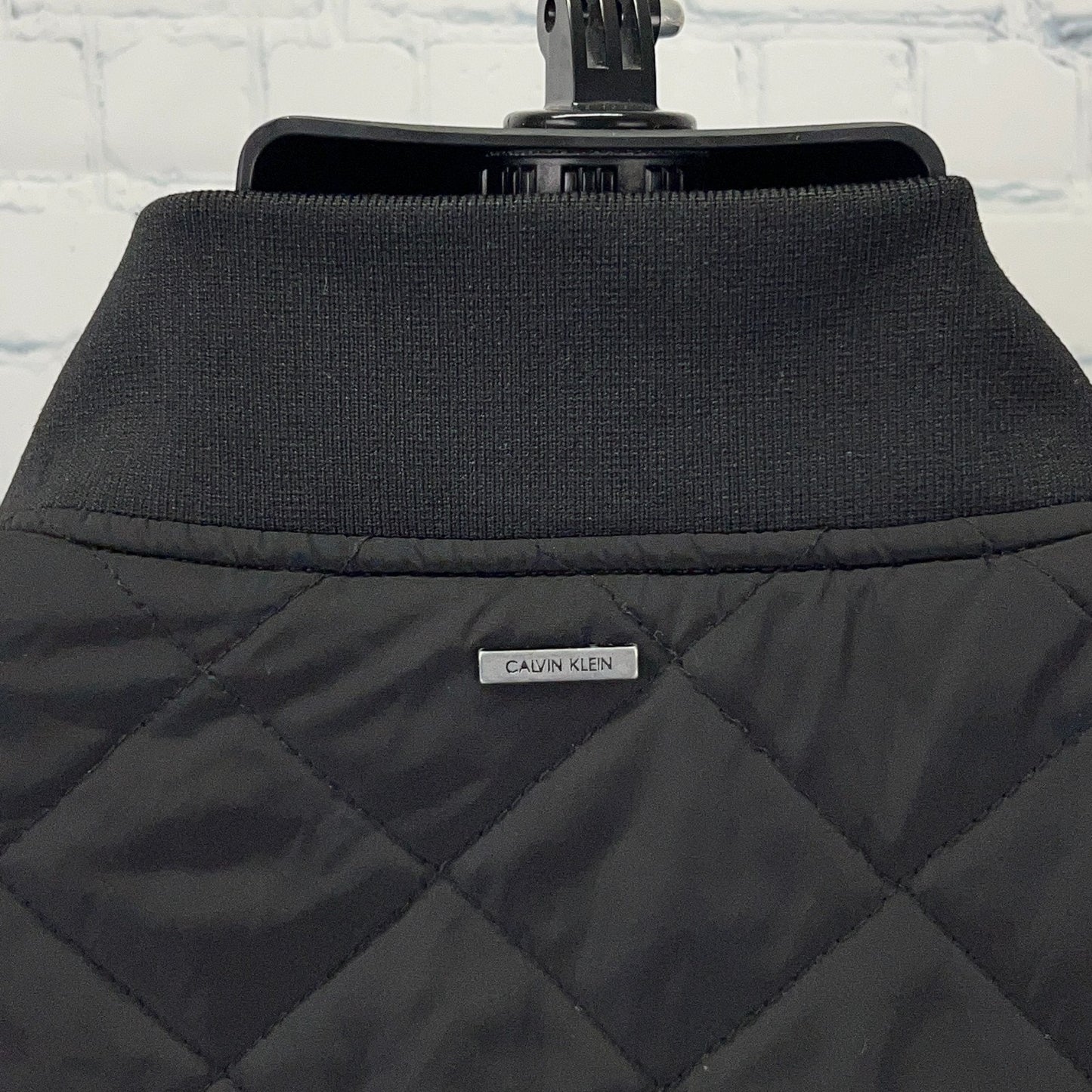 Calvin Klein Flight Jacket XXL 2XL Black Quilted Polyester Zip Pocket Bomber