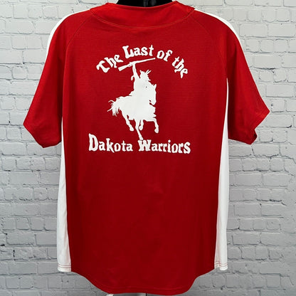 Vintage D Troop Dakota Warriors Cavalry Baseball Jersey XL X-Large Red Champion