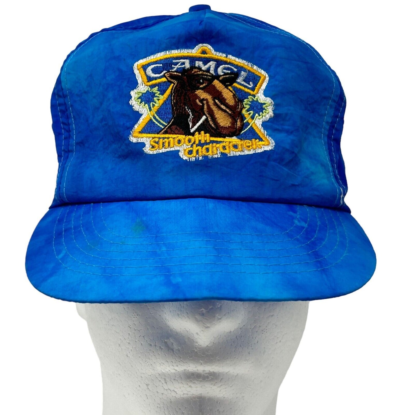 Joe Camel Cigarettes Vintage 90s Hat Tobacco Blue Tie Dye Snapback Baseball Cap