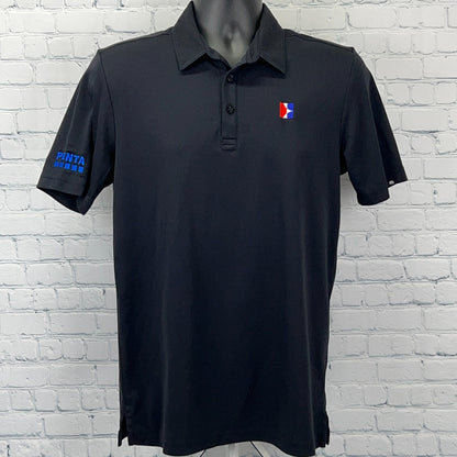 Travis Mathew Oceanside PENTA Polo Shirt Black Short Sleeve Mens M Medium