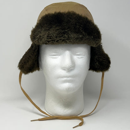 Vintage Norm Thompson Goose Down Trapper Hat L Large Brown Insulated Winter Cap