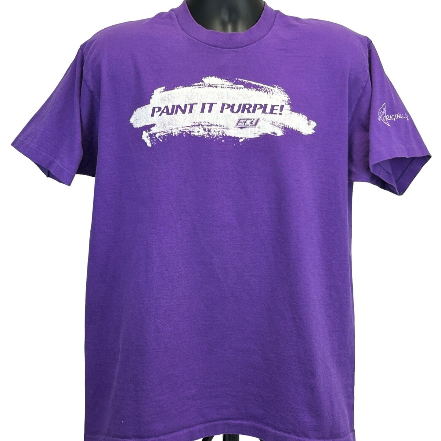 Camiseta vintage ECU Paint It Purple para hombre, talla XL, talla XL, de la Universidad de Carolina del Este, años 90