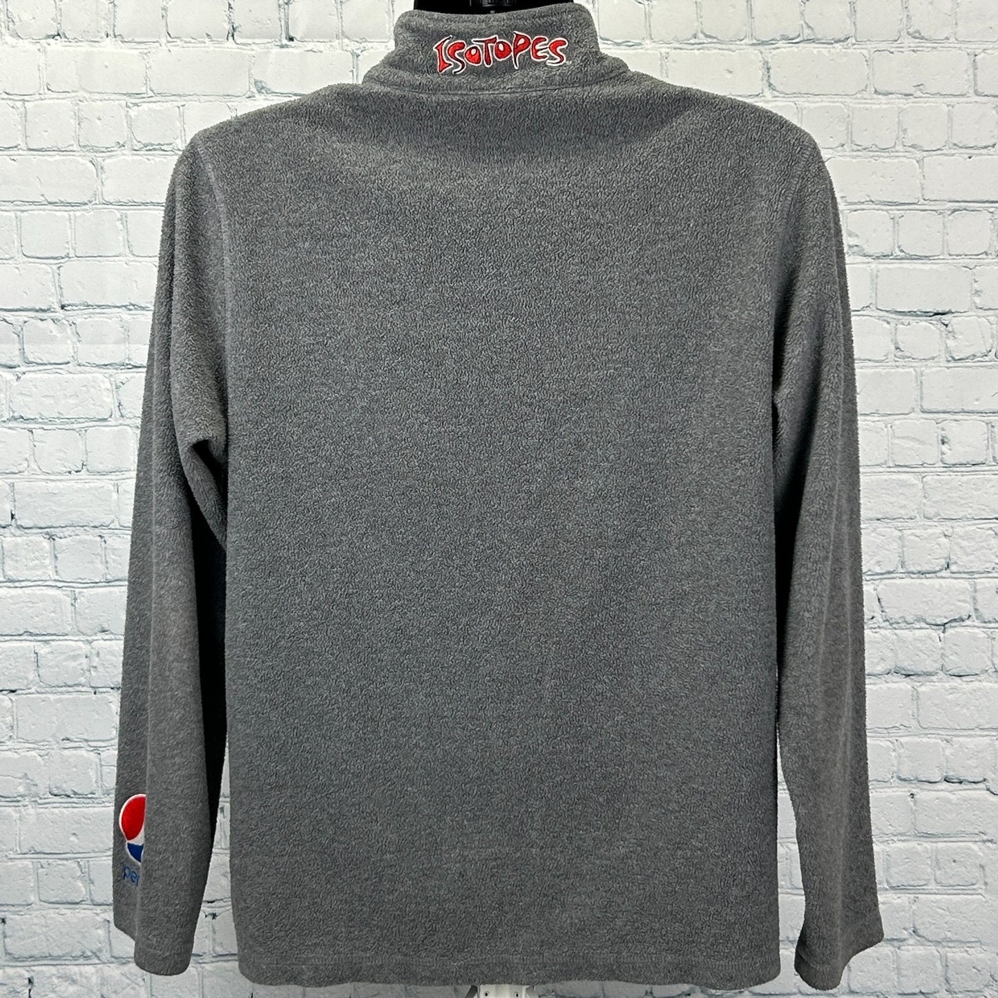 Albuquerque Isotopes 1/4 Quarter Zip Fleece Jacket MiLB Pepsi Cola Gray M Medium