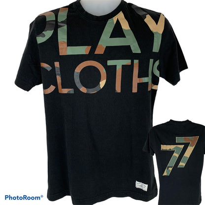 Play Cloths Our Gang 77 T 恤 中号 迷彩 Clipse Rap T 恤 男式 黑色