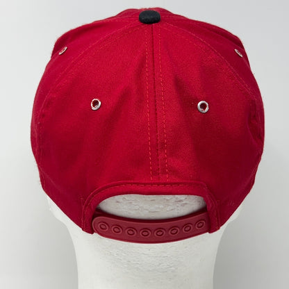 Vintage 90s Burlington Route Hat Baseball Cap Railroad Train CB&Q Snapback Red
