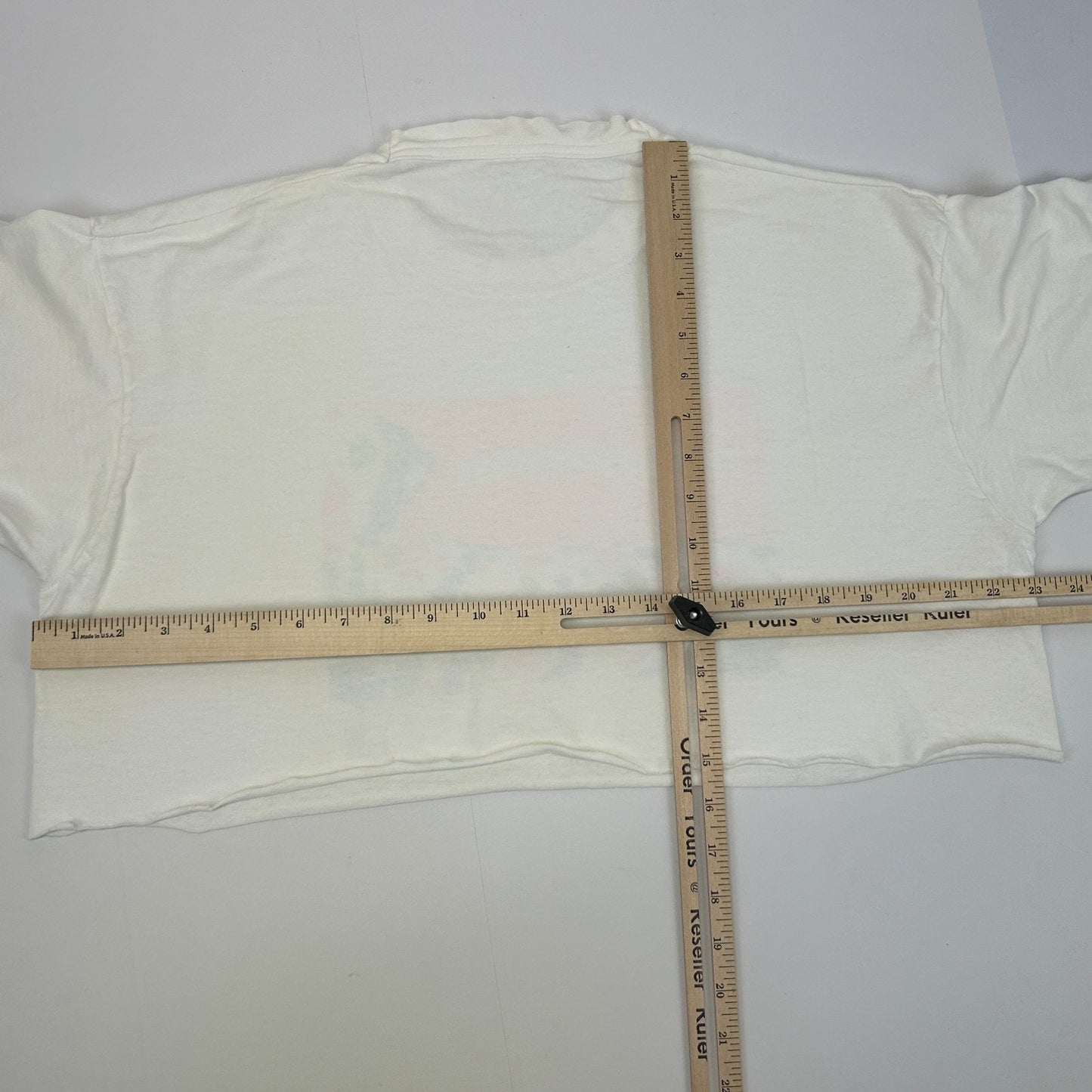 Vintage 90s Dalmatian Dog Crop Top T Shirt Made In USA White Tee XL X-Large