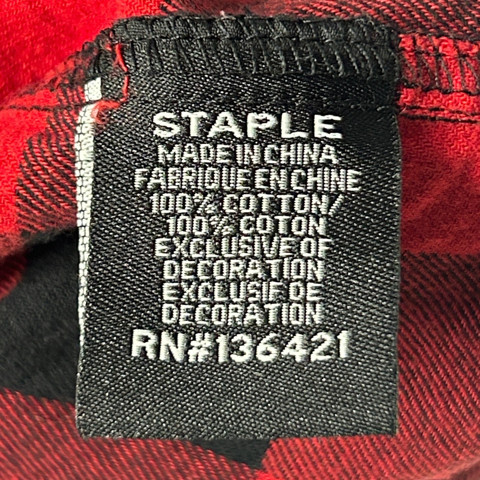 Staple Pigeon x Naturel Flannel Button Front Shirt Skeleton Plaid Red M Medium - Neon Vintage