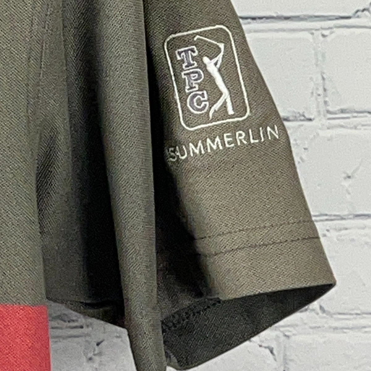 TPC Summerlin Las Vegas Dunning Golf Polo Shirt Mens M Medium Olive Green Stripe