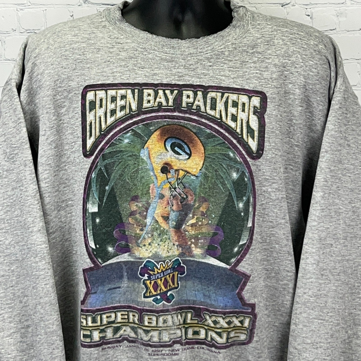 Vintage 1997 Green Bay Packers Super Bowl XXXI Champions Starter Sweatshirt XL