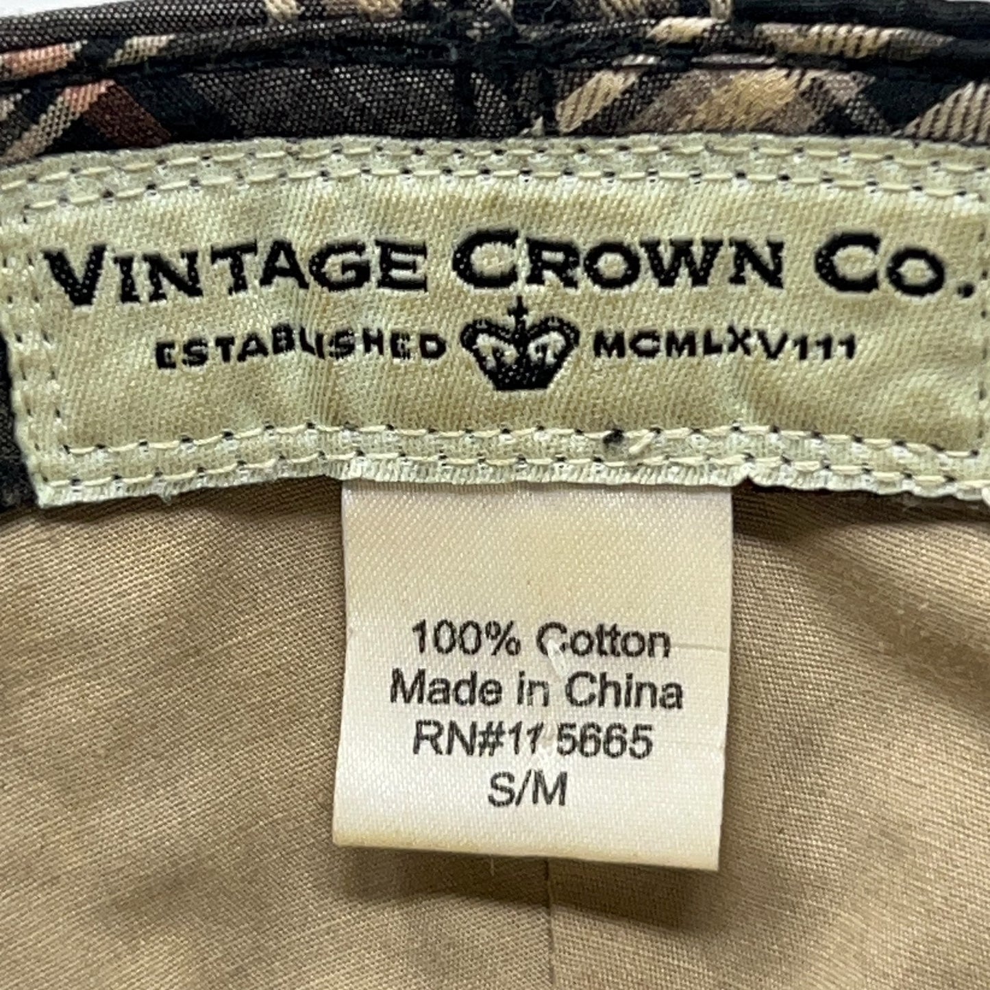 Vintage Crown Co Plaid Flat Cap Hat Ivy Newsboy Cabbie Driving Scally Beige S-M
