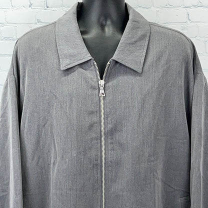 Fashion Nova Men Relaxed Upper East Side Full Zip Jacket Gray Mens 3XL XXXL