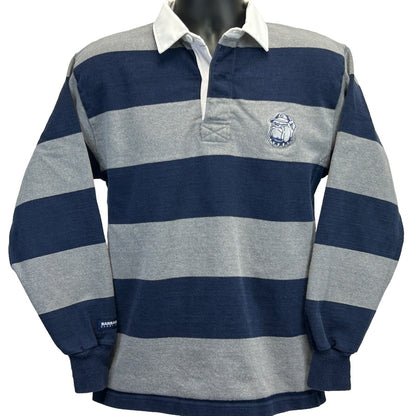 Georgetown University Hoyas Vintage Y2Ks Rugby Polo Shirt Small NCAA Mens Gray