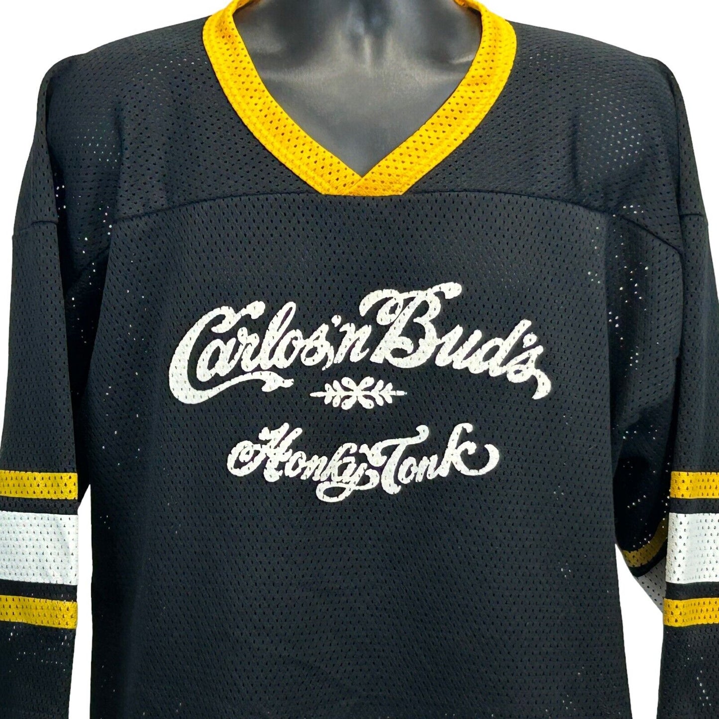 Carlos 'n Bud's Honky Tonk Hockey Jersey Vintage 90s XXL Vancouver Mens Black