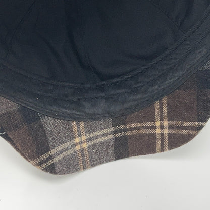Wool Blend Tweed Plaid Flat Cap Hat Ivy Newsboy Cabbie Driving Scally Brown L-XL