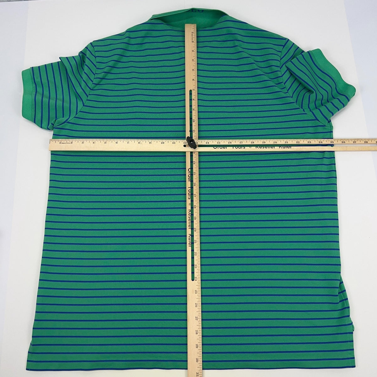 Polo Golf Ralph Lauren Polo Shirt Mens 2XL XXL Green Blue Stripe Performance