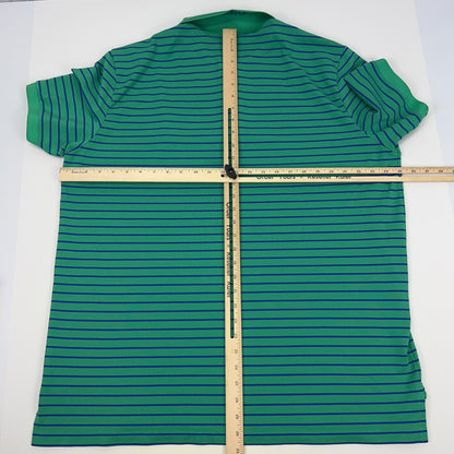 Polo Golf Ralph Lauren Polo Shirt Mens 2XL XXL Green Blue Stripe Performance