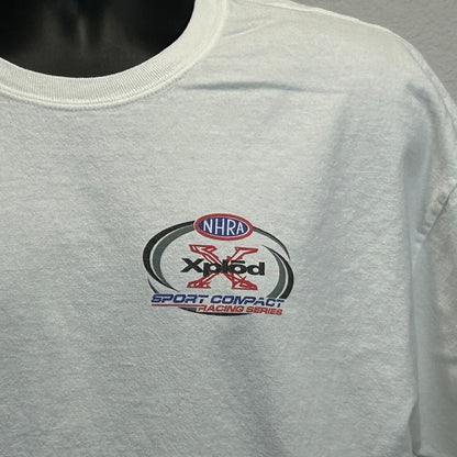 Vintage NHRA Xplod Sport Compact Racing Series T Shirt Mens X-Large Sony White