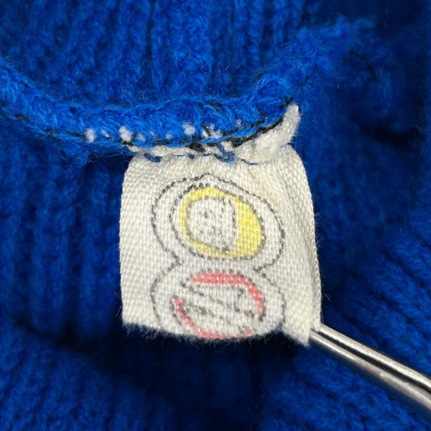 Vintage Fair Isle Nordic Turtleneck Sweater Knit Long Sleeve Blue S Small