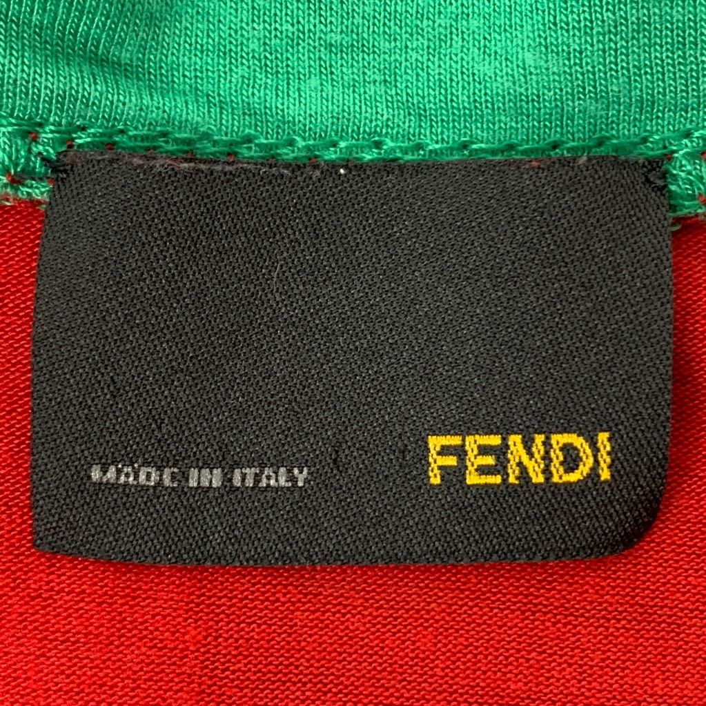 Fendi Womens Tank Top Shirt Red Green Scoop Neck Rayon Silk Italy Size 40 US S 4