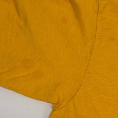 Vintage 70s Steer N Stein Stay Off Grass Drink Wine T Shirt Yellow XS X-Small