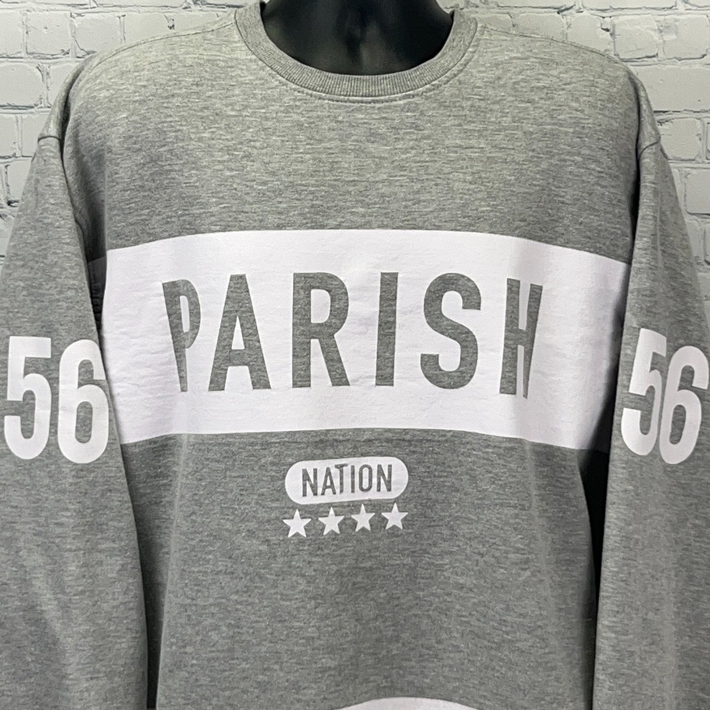 Parish Nation 56 Sweatshirt 4XL 4XLarge Gray Streetwear Rap Crew Neck Sweater