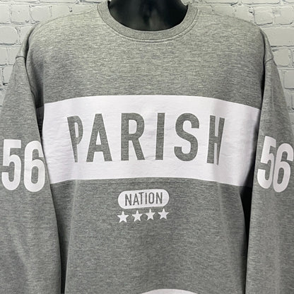 Parish Nation 56 Sweatshirt 4XL 4XLarge Gray Streetwear Rap Crew Neck Sweater