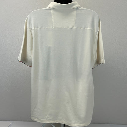 Tommy Bahama Five O'Clock IslandZone Polo Shirt Short Sleeve Ivory Mens 2XL XXL