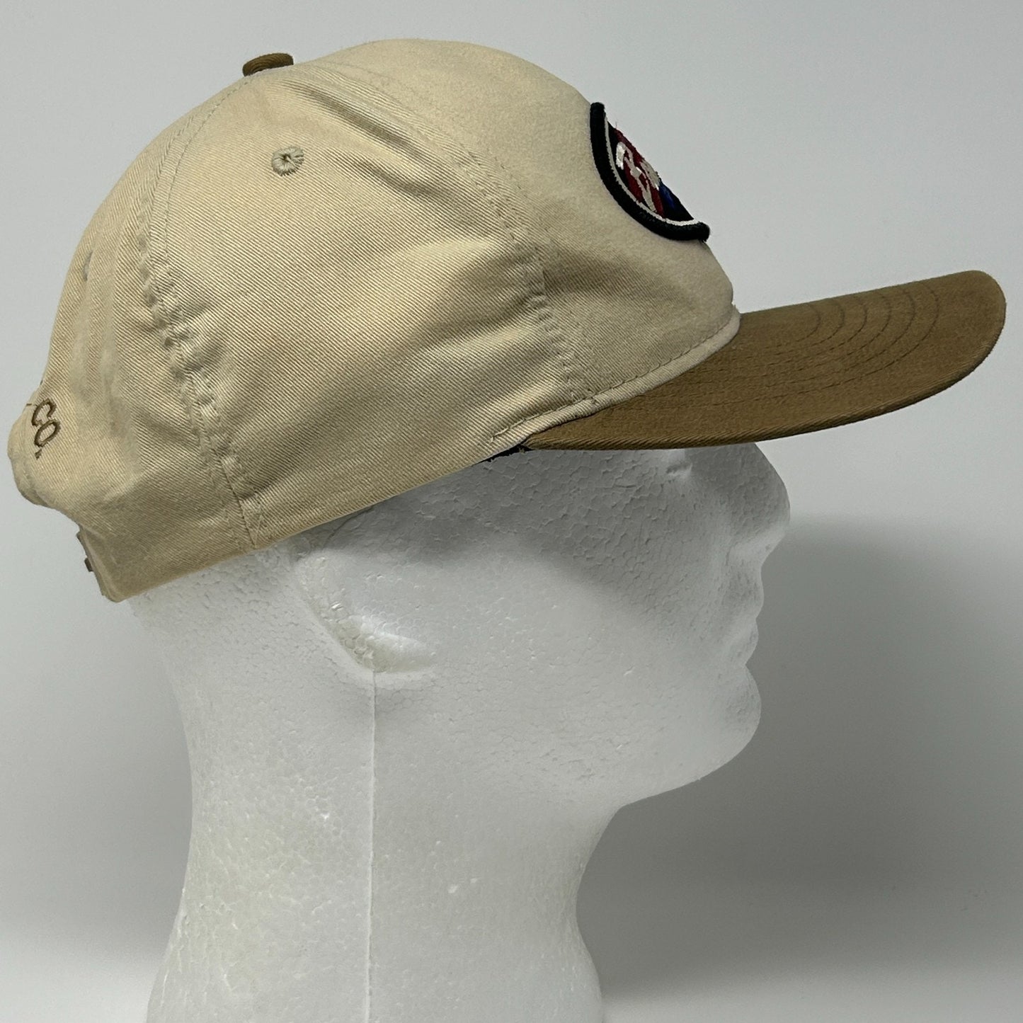 Vintage 90s Bandag Tires Hat Baseball Cap Interstate Tire Co Snapback Beige USA - Neon Vintage