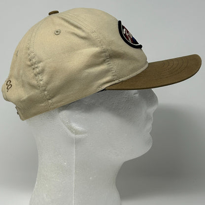 Vintage 90s Bandag Tires Hat Baseball Cap Interstate Tire Co Snapback Beige USA - Neon Vintage