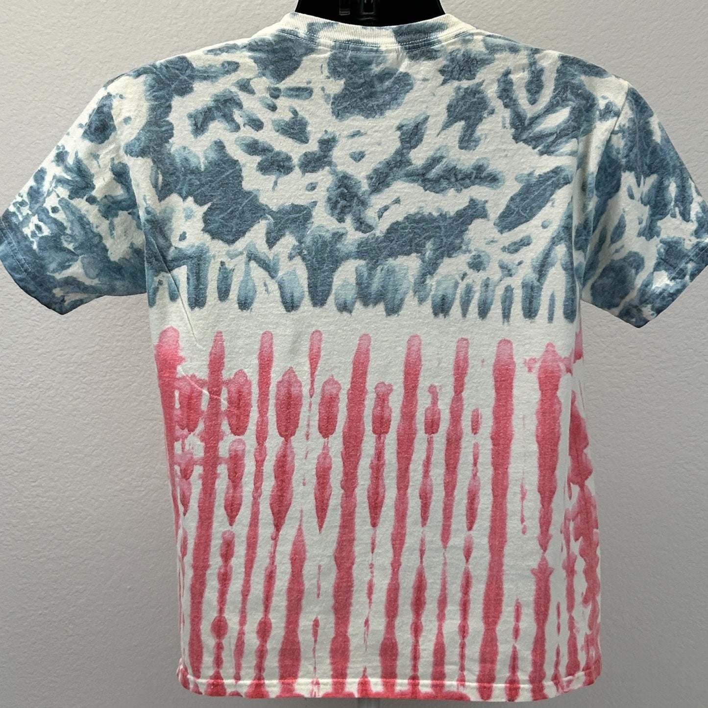 Vintage Y2Ks USA American Flag All Over Print T Shirt AOP Tie Dye White M Medium