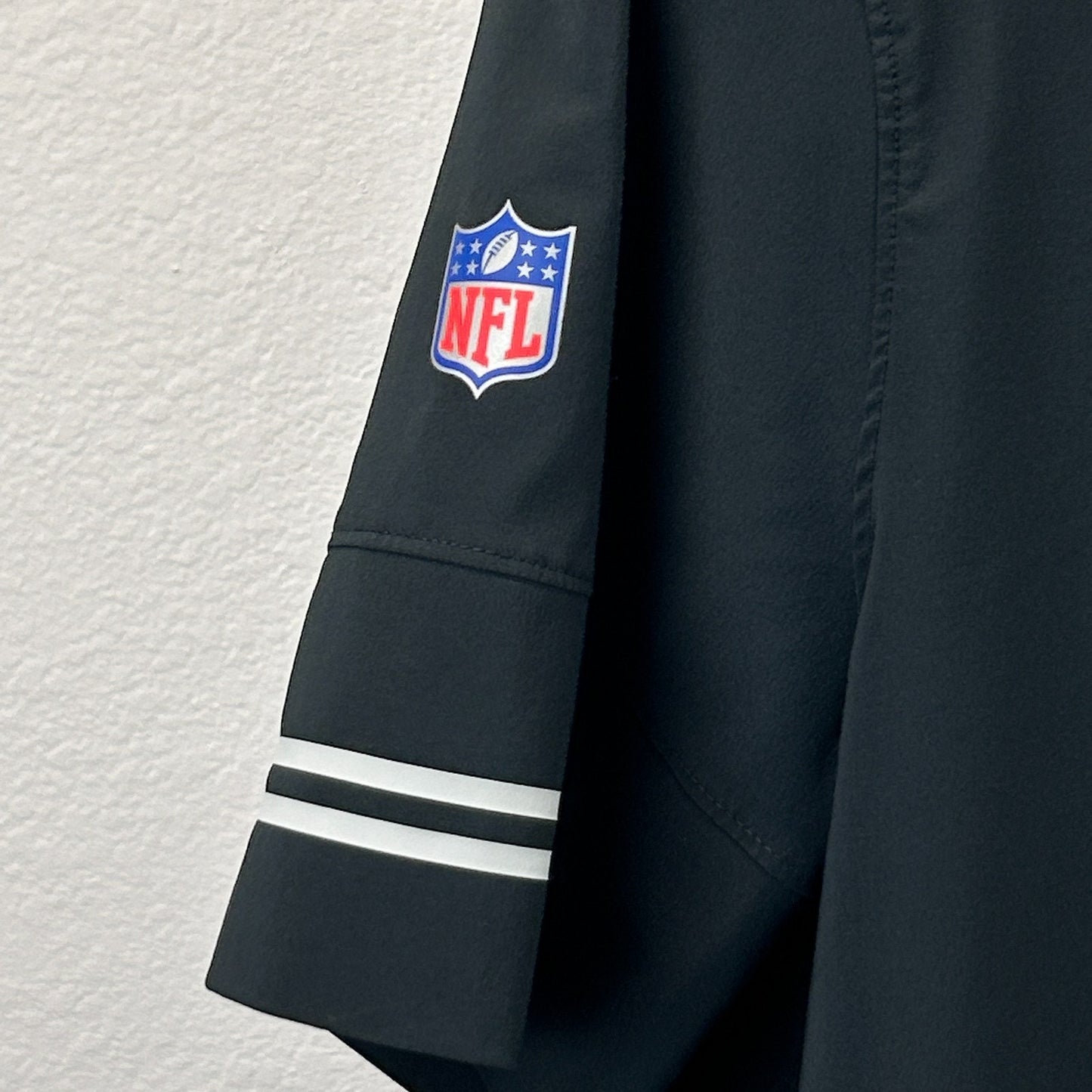 Las Vegas Raiders Polo Shirt Black NFL On Field Short Sleeve Nike Dri Fit Large