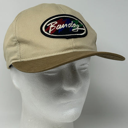 Vintage 90s Bandag Tires Hat Baseball Cap Interstate Tire Co Snapback Beige USA - Neon Vintage