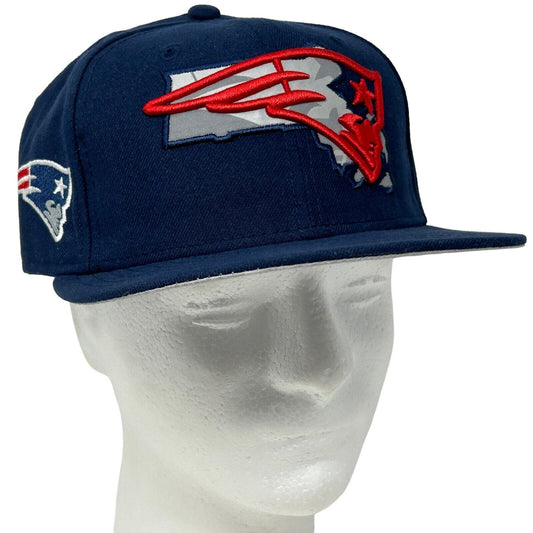 New England Patriots Reflective Map Hat Blue New Era Baseball Cap Fitted 7 1/4