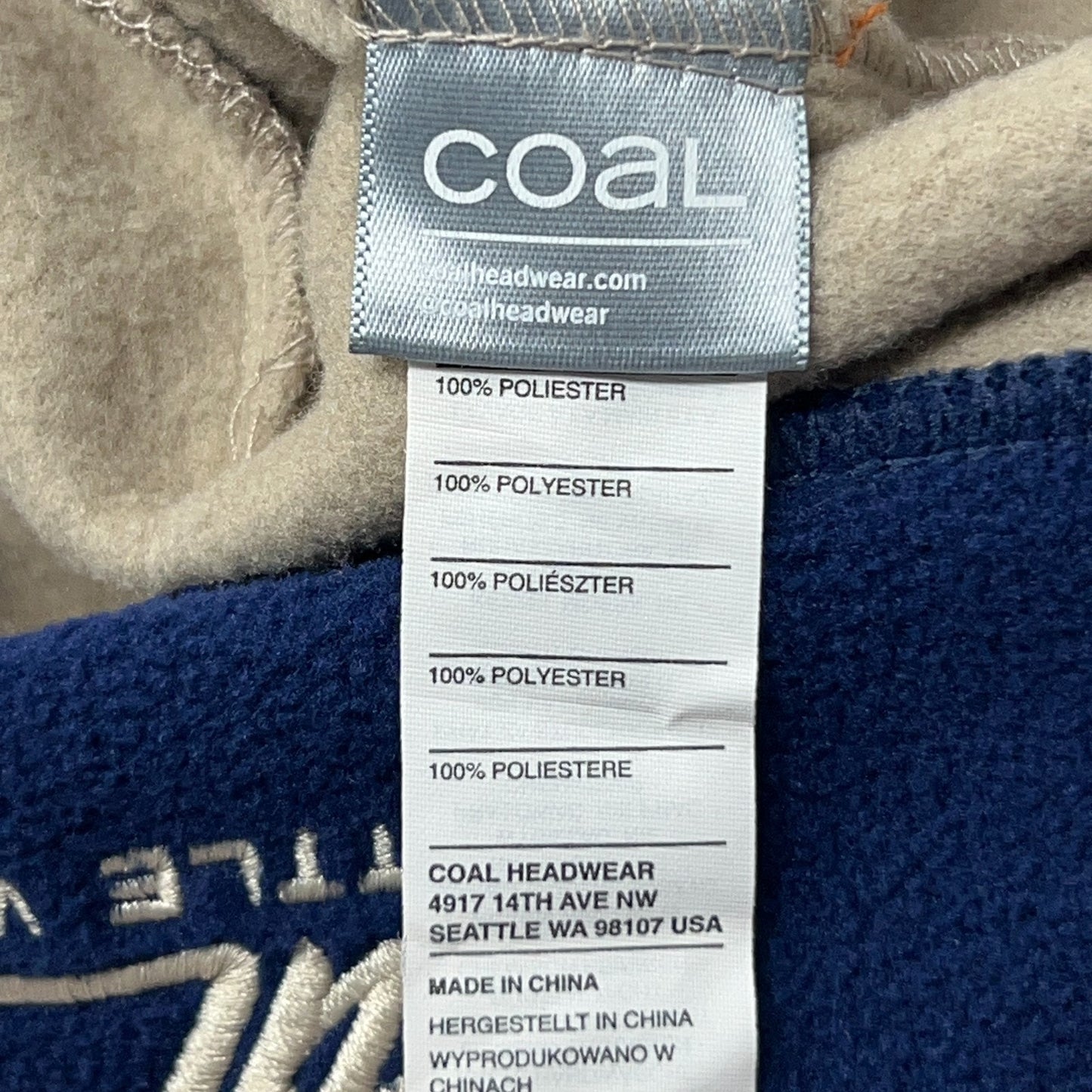 Coal Headwear The North Beanie Winter Hat Toque Flip Cuffed Beige Logo Outdoor
