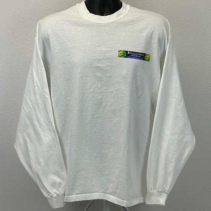 Vintage Y2Ks 2001 Sybase Open T Shirt Tennis San Jose White LS Tee XL X-Large