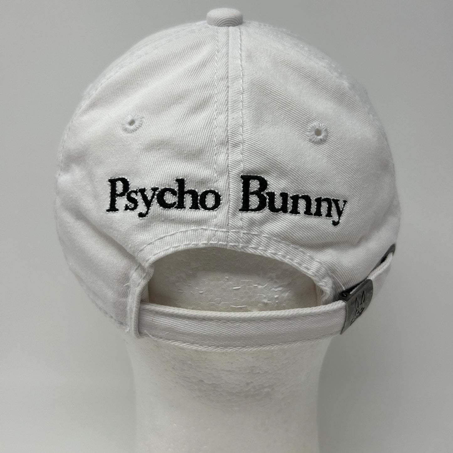 Psycho Bunny Dad Hat Baseball Cap Unstructured 6 Panel Strapback White