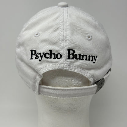 Psycho Bunny Dad Hat Baseball Cap Unstructured 6 Panel Strapback White