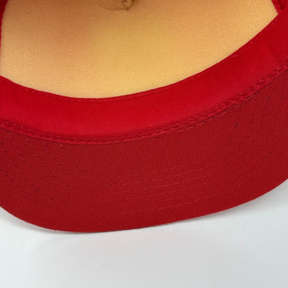 Vintage 80s Canadian Trucker Hat Baseball Cap Red Canada Maple Leaf Snapback