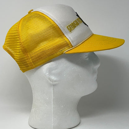 Vintage 80s Georgia Tech Yellow Jackets Rope Trucker Snapback Baseball Hat Cap
