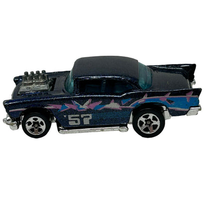 Hot Wheels '57 Chevy Collectible Diecast Car Blue Chevrolet Vehicle Vintage 1995
