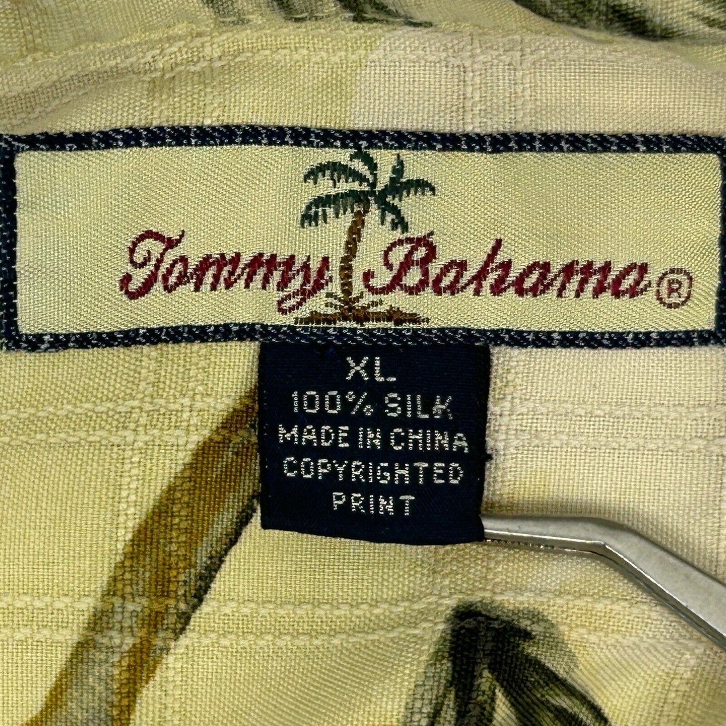 Tommy Bahama Silk Hawaiian Button Front Camp Shirt Yellow Flowers Floral XL